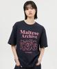 WAIKEI Maltese Archive Line Graphic Short Sleeve T-Shirt Navy