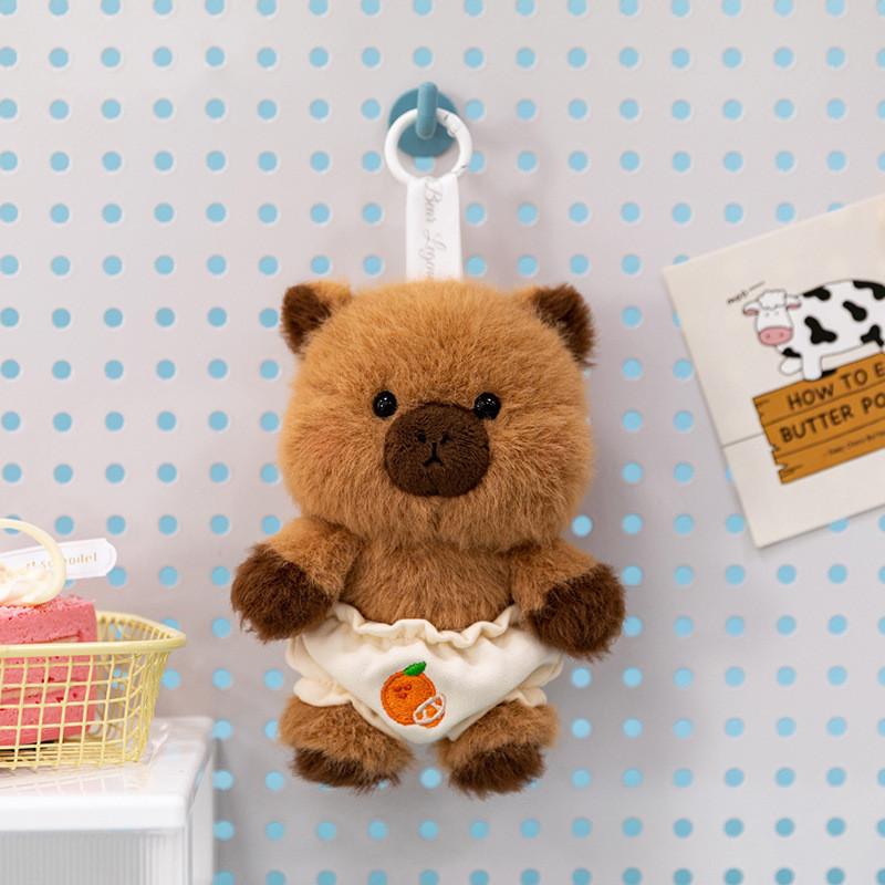 Capybara Pig Cat Plush Keychain With Soft Short Pile For Kids And Collectors