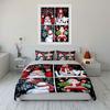 Christmas Santa & Snowman Set Bedding Duvet Cover Set Duvet Cover Pillowcases  (1*Duvet Cover 2*Pillowcases, Without Duvet Insert)