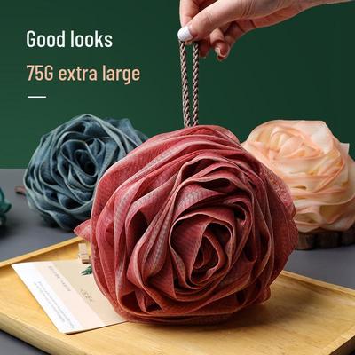 Women's Rose Bath Ball - Super Soft, Durable, High-Grade for Bubble Baths and Back Scrubbing