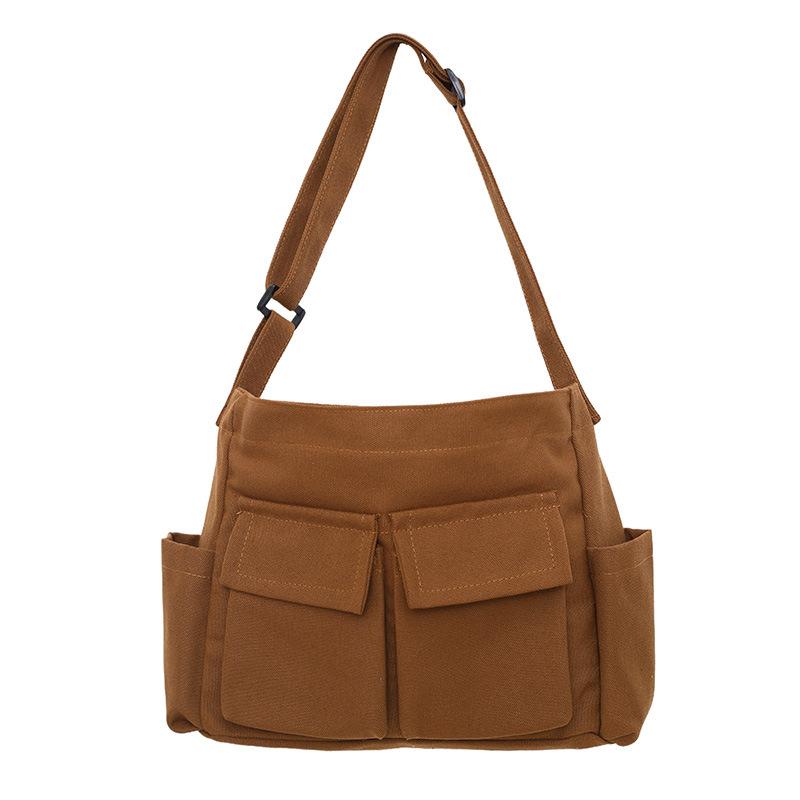 Tooling Wind Large Capacity Canvas Bag Simple Leisure Travel Shoulder Messenger Bag Men's and Women's Street Trend Messenger Bag