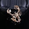 Retro  Brooch Green Imitation Crystal Sparkling Diamond Animal Chest Flower