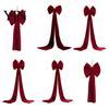 Birthday Stage Decoration Large Burgundy Velvet Bow, Giant Hanging Wall Decor for Holiday Party Ornament Wedding Backdrop, Christmas Tree Topper,