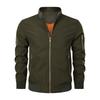 Mens Casual Solid Color Bomber Jacket Zip Up Flight Jacket