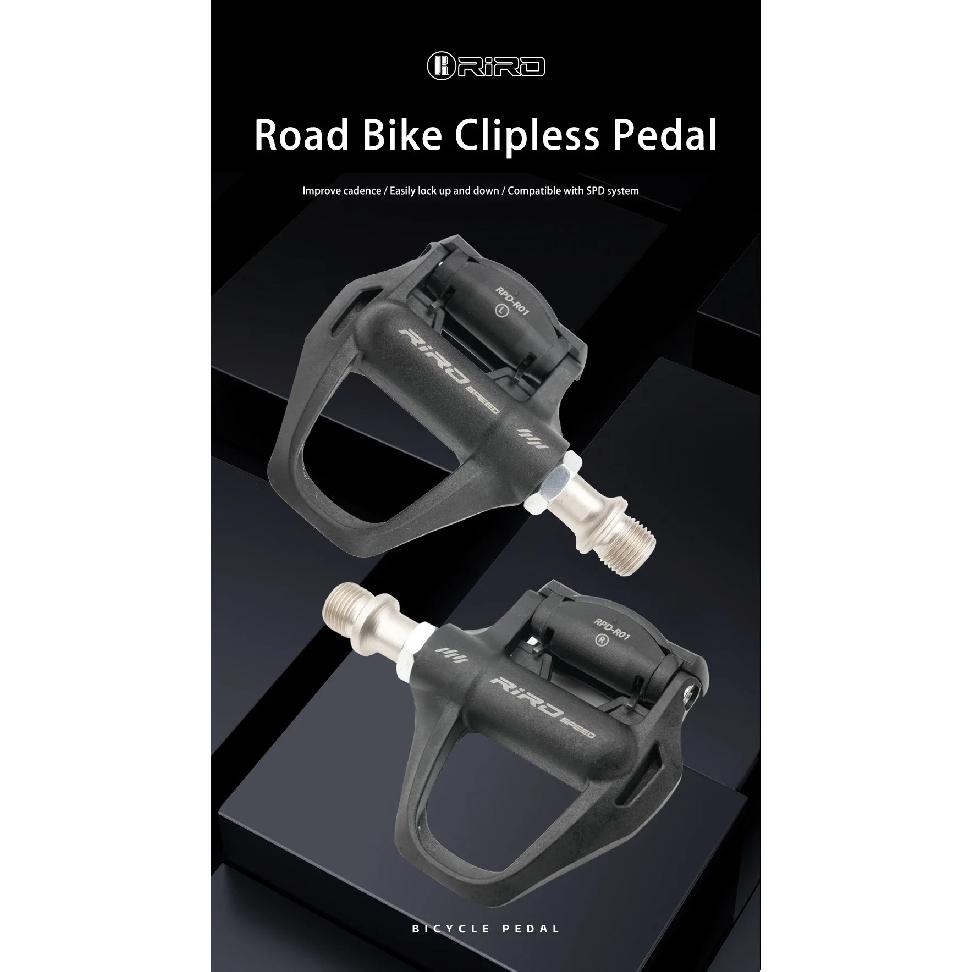 RIRO automatic road bike pedals Self-Locking nylon pedals with Cleat For Shimano SPD System black ultralight road bike pedals