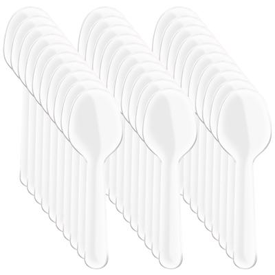 200 Pcs Plastic Spoons Dessert of Disposable for Party Cups with Lids and Tiny Ice Cream Cake Jelly
