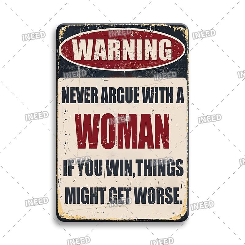 Blechschild mit lustigem Zitat, Garagen-Wandschild, humorvolle Buchstaben, Männerhöhle-Dekor, Metallschild, 20,3 x 30,5 cm, ideales Geschenk für Freunde und Liebhaber