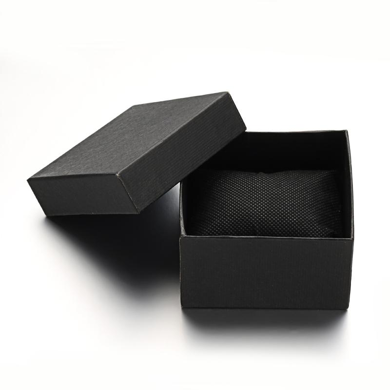 10pcs Rectangle Cardboard Jewelry Boxes for Watch with Sponge Pad Inside Black 89x81x54mm