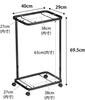 Yamazaki Laundry W40 X D29 X Tower with 3350 Cart, 2-Tier, Black, Approx. H69.5cm, Series, Casters,