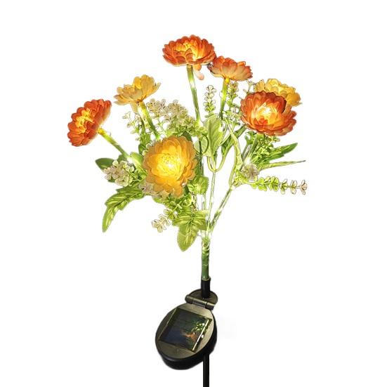 Sztuczny Lotos Śnieżny Lampa Solarna z Palikiem Odporna na Warunki Atmosferyczne Zewnętrzny Ogród Podwórko Ścieżka Patio Podwórko Trawnik