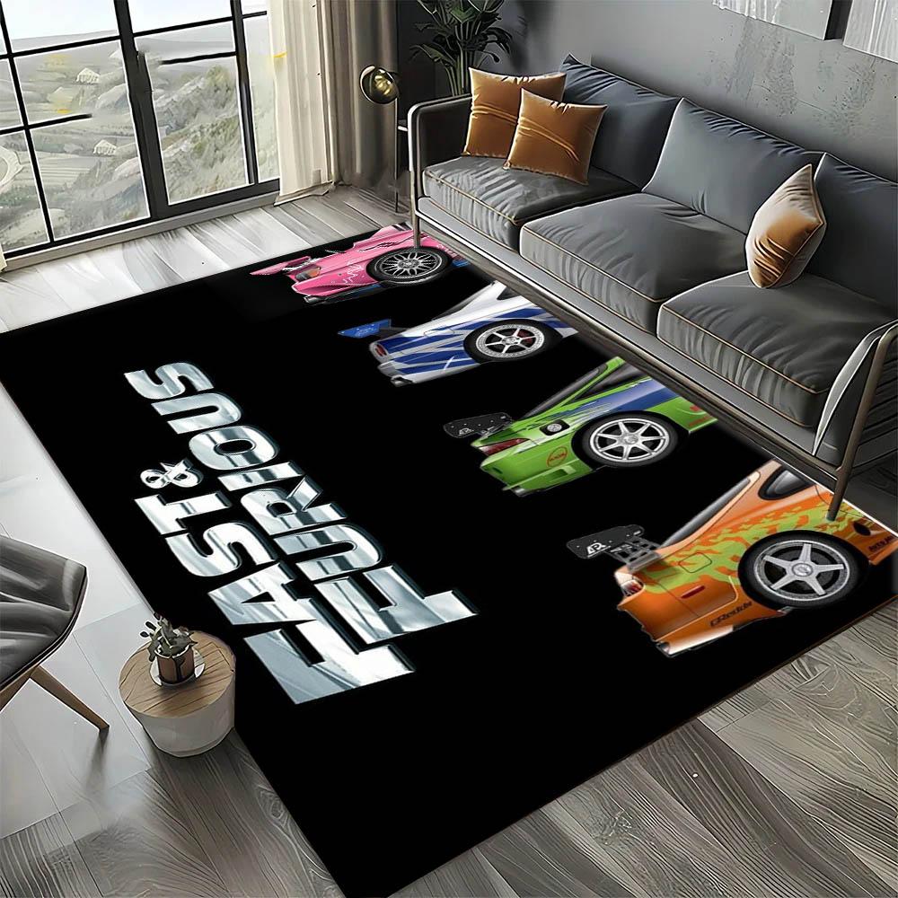 Tappeto Tappeto Artistico Film 3D F-Fast and The F-Furious per Decorazione Stanza Casa Cucina Camera da Letto Divano Regalo Tappeto per Area Bambini Tappetino Antiscivolo