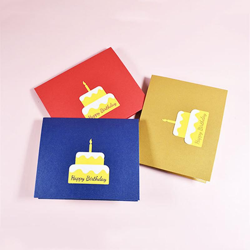 Happy Birthday Card for Girl Kids Wife Husband 3d Birthday Cake Pop-Up Greeting Cards Postcards Gifts with Envelope