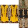 Robe Tunique Midi Élégante d'Été à Manches Courtes et Col en V pour Mode Grande Taille