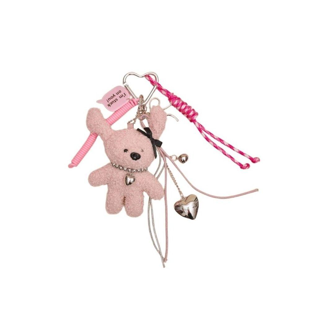 

MOSSGARDEN1919 Bokku Bokku Character Keychain Pug Pug Pug Pug Puppy Keychain (Pink) Fluffy Puppy Keychain (Pink)_50MGAC0103