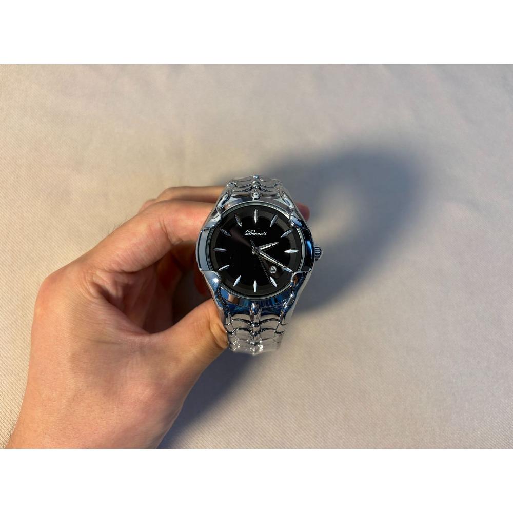 Men Stainless Steel Quartz Wristwatch Round Dial Business Casual Analog Watch Waterproof Daily Fashion Male Dress Accessory Watch