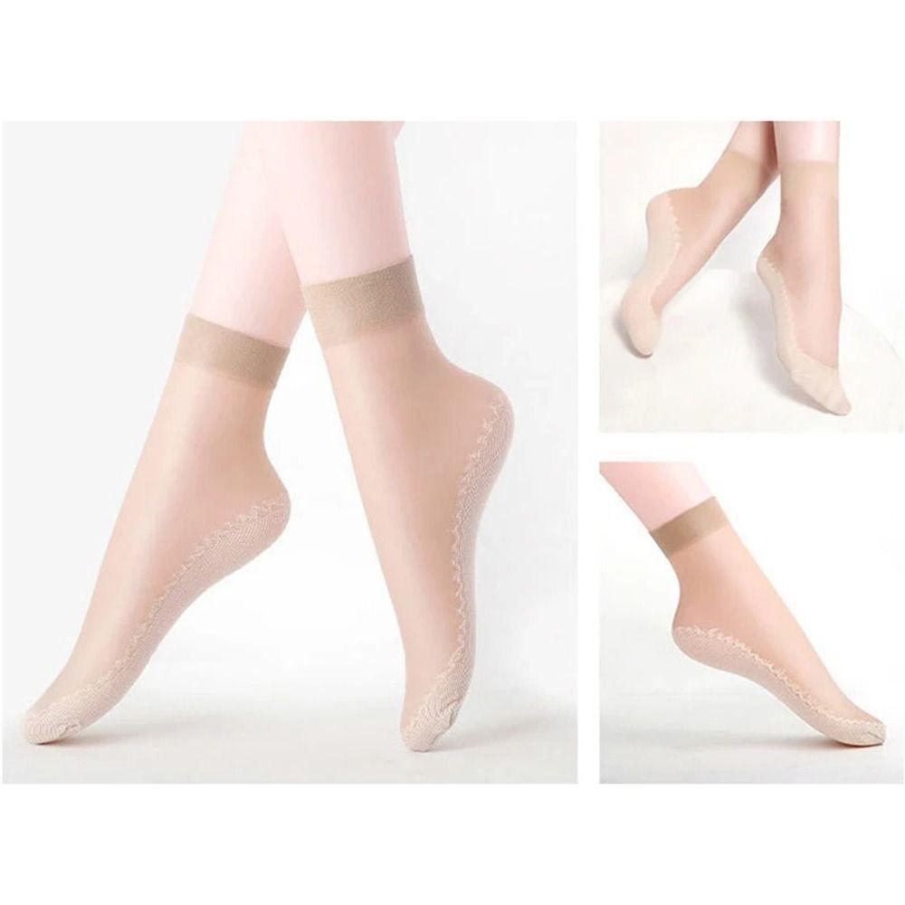 10Pairs Breathable Ultra-thin Silk Socks Anti-hook Ladies Breathable Sock Short Sock  Women