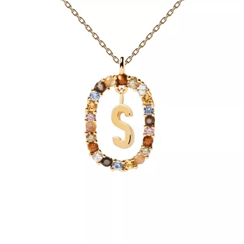 26 Engelse Letters Hanger Ketting Zircon Mode A - Z Initiaal M S C K Trendy Alfabet Lange Ketting Voor Vrouwen Mijn Sieraden