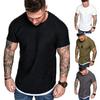 Men Solid Color Slim Fit O Neck Short Sleeve Muscle Tee Shirt Casual Tops Shirts
