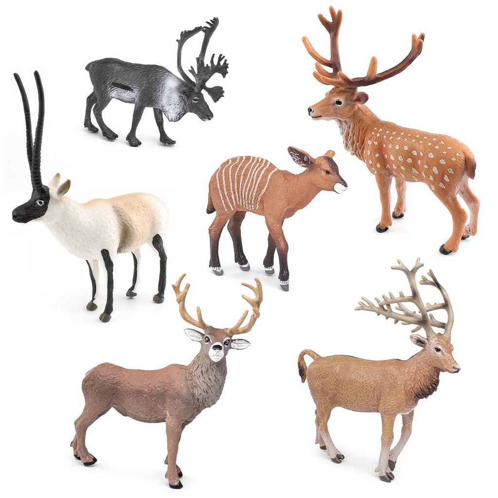 Wild Forest Animal Model Educational Toy: Tibetan Antelope & Sika Deer