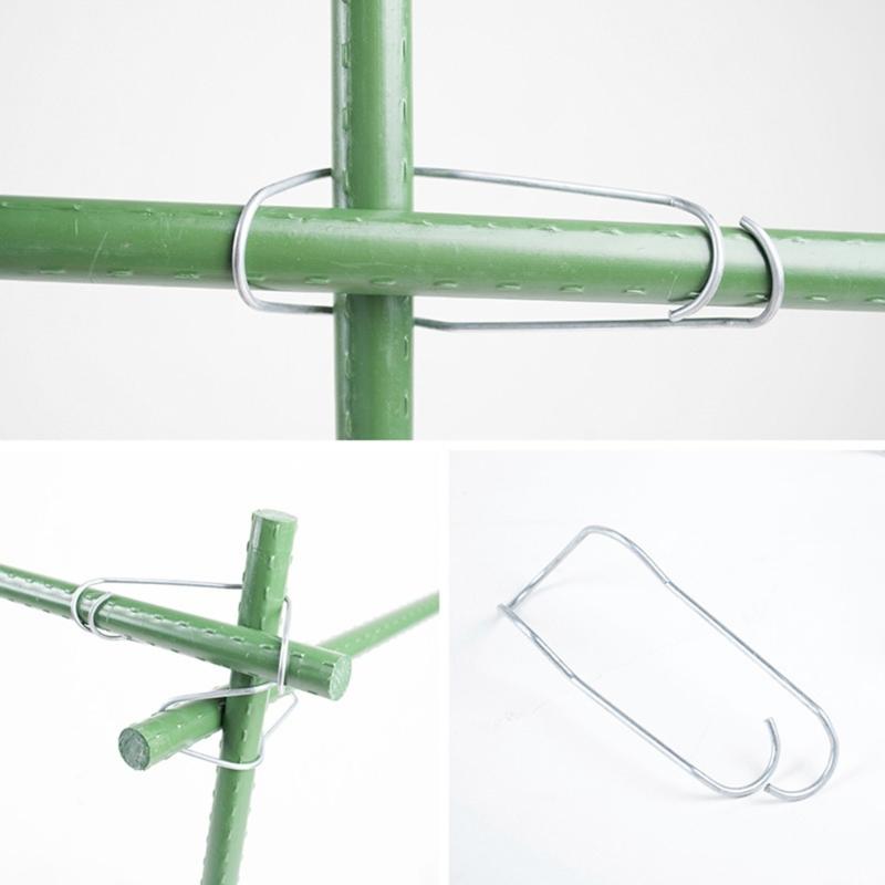 50Pcs Plant Trellis Connecting Buckles Steel Connecting Buckles for Bamboos Canes Garden Canes Connectors Mounting