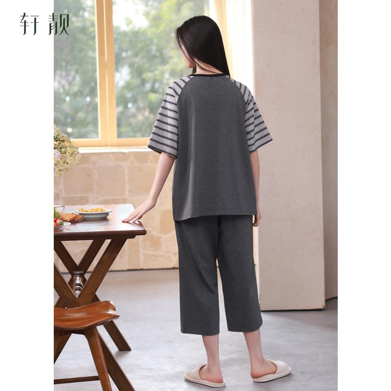 Xuan Liang Sleepwear Women's Summer Thin Cotton Short Sleeved Shorts Three Piece Set Home Clothes Casual Outerwear