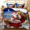 Red Christmas Duvet Cover Santa Claus Snowman Twin King Bedding Set Microfiber 2/3Pcs Cartoon Comforter Cover With Pillowcases
