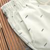 Summer Shorts Men Fitness Sport Elastic Waist Drawstring Shorts Men's Beach Pants Calf-length Design Fish Bone Printing Male