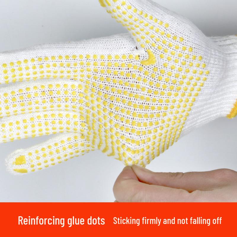 Durable Anti-Slip Dot Work Gloves - Thickened Cotton Yarn for Protection