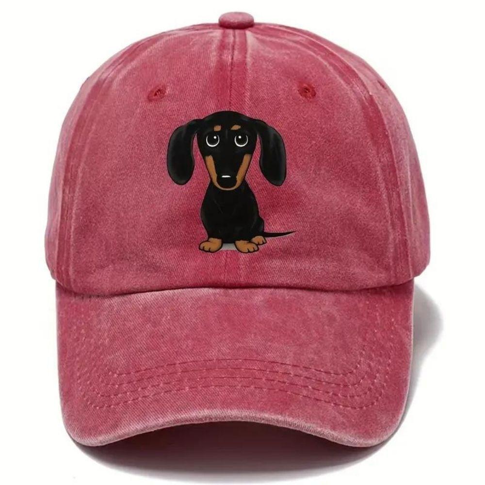 Unisex s and Women s retro washed hats, a dachshund printed duckbill cap, baseball cap, sun hat Adjustable