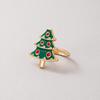 New European and American holiday products Christmas oil dripping ring Elk Santa alloy ring