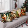 Santa And Snowman On Christmas Pillowcasesuitable For Sofa Car Bedroom Decorative Cushion Cover Pillow Cover