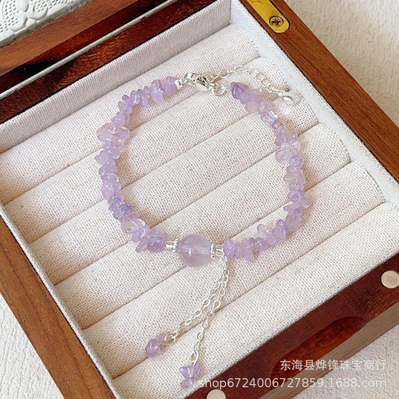 Bracelet, female natural crystal transfer beads, lucky bracelet, niche exquisite good luck gift.