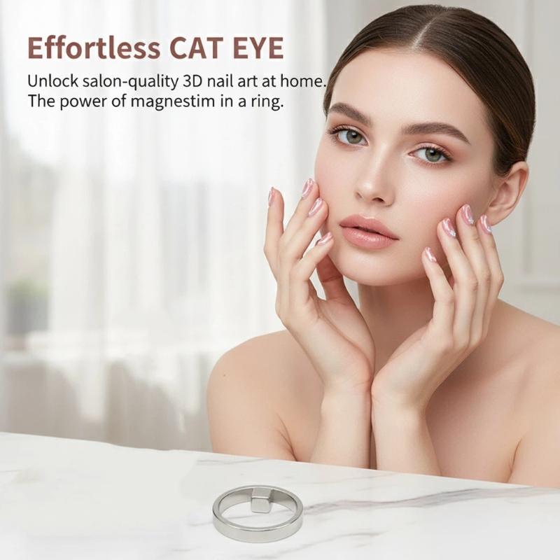 Black Hole Cat Eye Nail Magnet – Hollow Ring Design for Magnetic Gel Polish, Creates 3D Suction Effect, Manicure Tool for Cat Ey