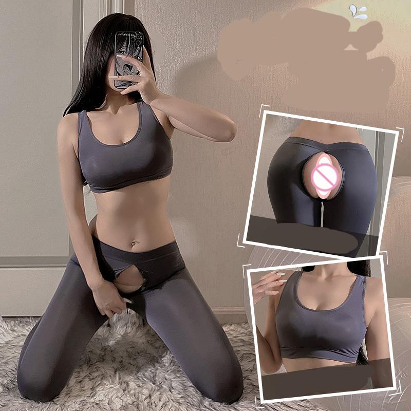 Erotic lingerie Babydoll sexy woman tight fitting yoga suit with passion Open range clogs sex toys