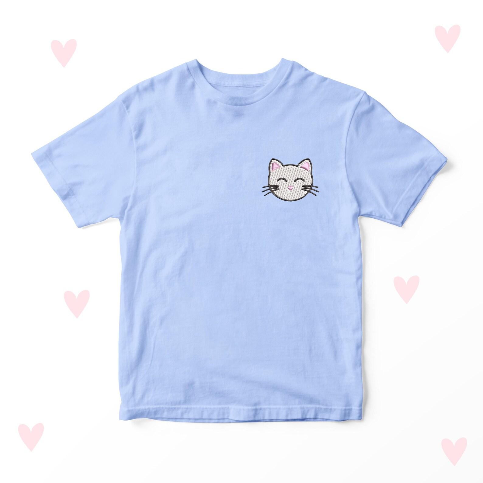 Custom Cat Embroidered Kids T-shirt: Personalized Pet Portrait Gift 150