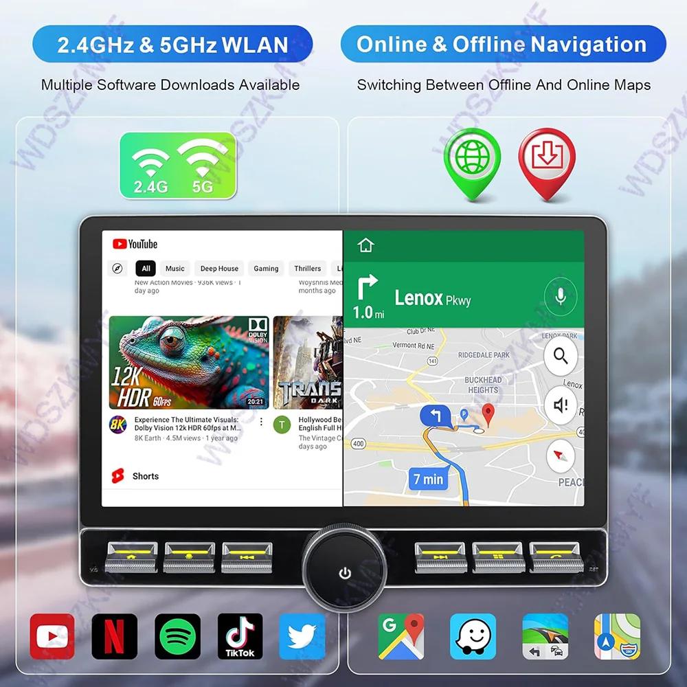 2025 NEW 2DIN Stereo Upgrade,10.1" Single Knob Keybutton Touch Screen Android 13.0 with Wireless CarPlay, Android Auto, AM/FM