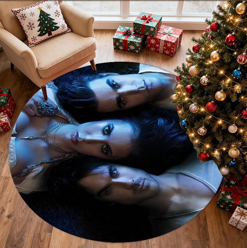 The Vampire Diaries Patroon Rond Tapijt, Binnen/Buiten Mat, voor Picknick, Speelkamer, Slaapkamer, Kantoor, Woonkamer, Huisdecoratie Tapijt, Verjaardagscadeau