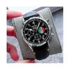 (Black) Seiko Men's Casual Quartz Watch Leather Strap Black And White Dial Automatic Date Multifunction Timer Luminous Six-needle