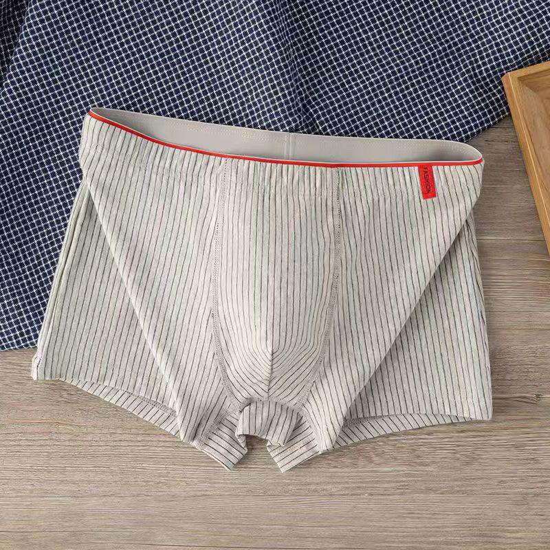 Men's Large Cotton Mid-Waist Breathable Boxer Briefs