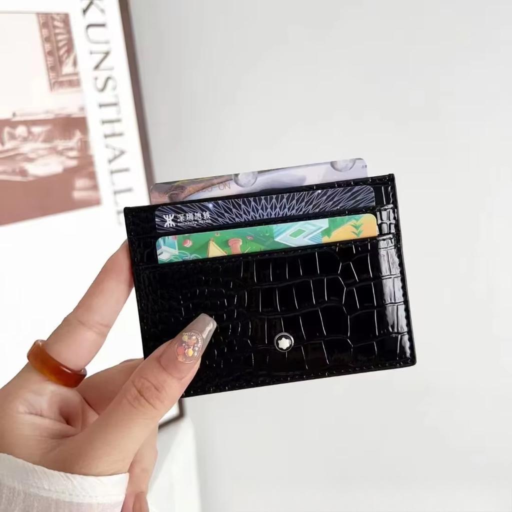 Luxury Women Men ID Card Wallet Thin Genuine Leather ID Card Holder Bags Solid Color Bank Credit Card Gift Multi Slot Slim Case