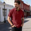 New men's plain-coloured short-sleeved polo shirt with a lapel – a versatile, mature yet casual T-shirt for men
