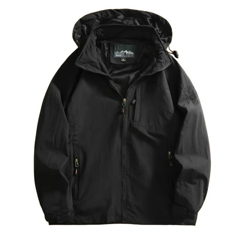 Jacke Herren Windbreaker Frühling und Herbst Technologie Drei-Schutz Jacke Lässig Locker Mit Kapuze Professionell Outdoor Winddichte Jacke