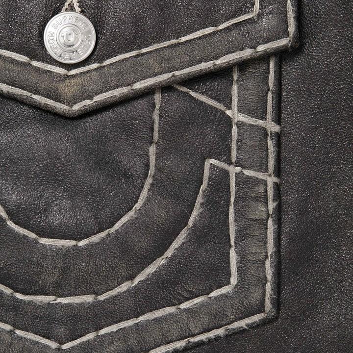 Supreme True Religion Leather Trucker Jacket Black