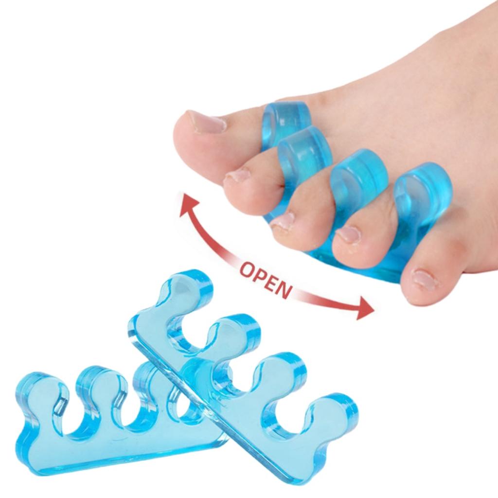 1Pair Three Hole Toe Separator Bunion Corrector Hallux Valgus Fixator Overlapping Toe Orthosis Toe Straightener Tool