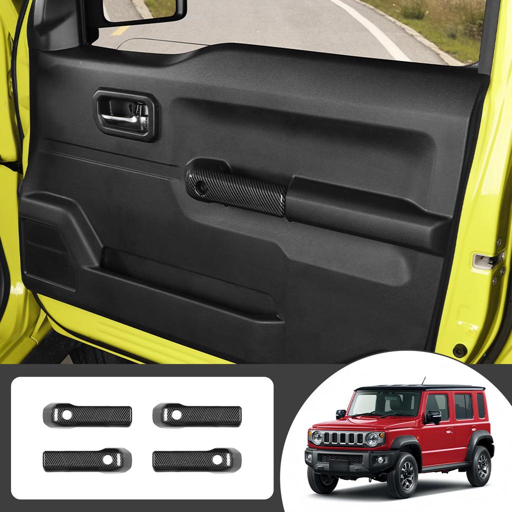 Kylorune Custom Parts for Jimny and Jimny Sierra Door Grip Door Grip Interior Door Handle Panel Cover Carbon Fiber Jimny, Nomad, JB64/JB74W/JC74 -