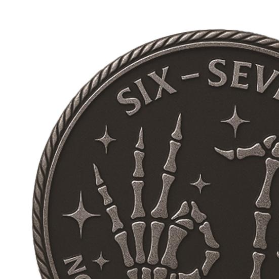 6-7 Meme Coin Funny Six Seven Collectible Coin Double Side Challenge Coin with Star And Hand Design No Meaning Just 67 Novelty Coin for Adult Teen