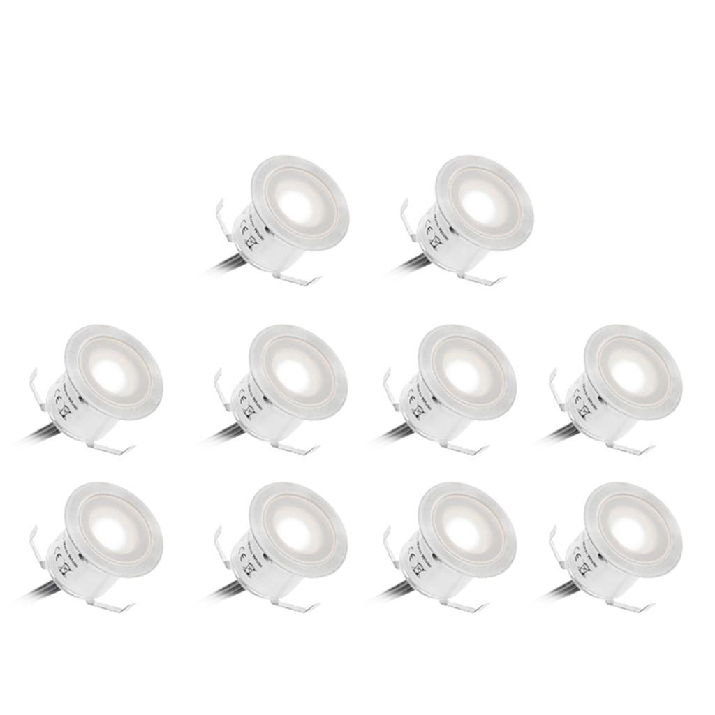 10PCS LED Deck Light 0.6W 500LM SMD2835 Small Recessed In-ground Underground IP67 Waterproof