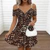 Women Spaghetti Strap Plus Size Dress Exotic Tropical Leaf Printed Loose Vacation Gown