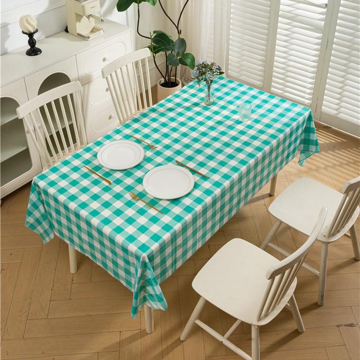 Nordic Checkered Waterproof PEVA Tablecloth - Oil-Proof, Wash-Free, Modern Picnic & Party Mat