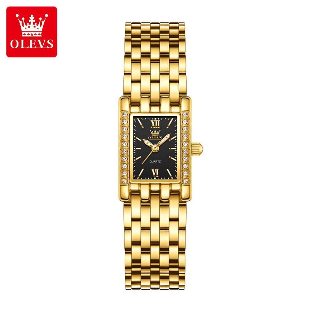 OLEVS 3700 Heißverkaufte Modelle Edelstahl Diamant Quadrat Mehrfarbig Elegante Frau Dame Quarz Uhr